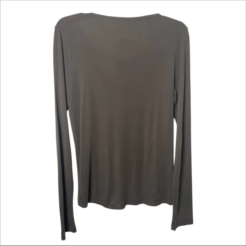 XCVI Women's embellished brass beads Brown Long Sleeve Shirt size large - Picture 3 of 5